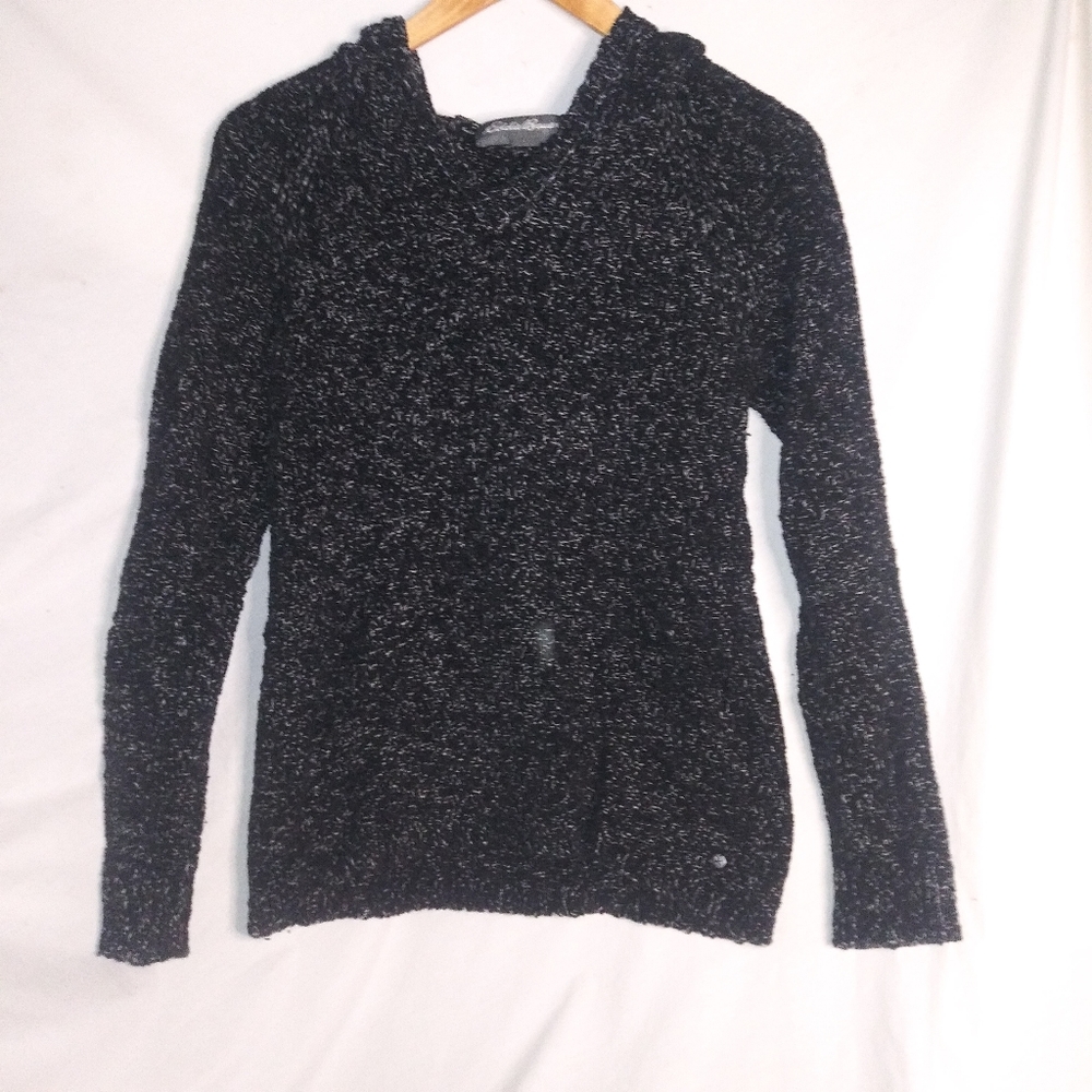 Eddie Bauer small black with white knitted…